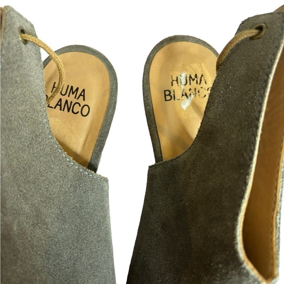 Huma Blanco Grey Suede Tye Back Tassel Heels Size 39 - Picture 5 of 6